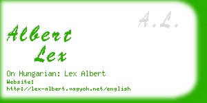 albert lex business card